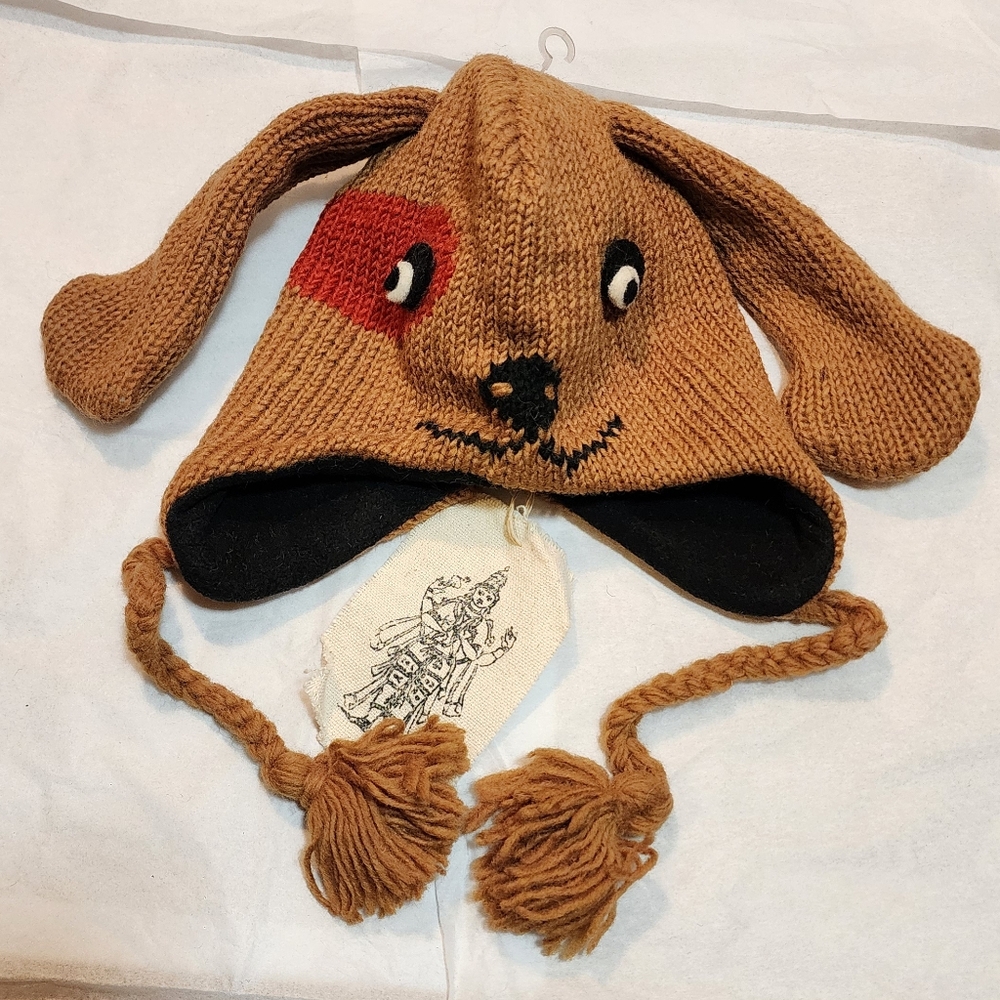 NWT Wool Dog Hat - Nirvana Designs Handmade in Nepal